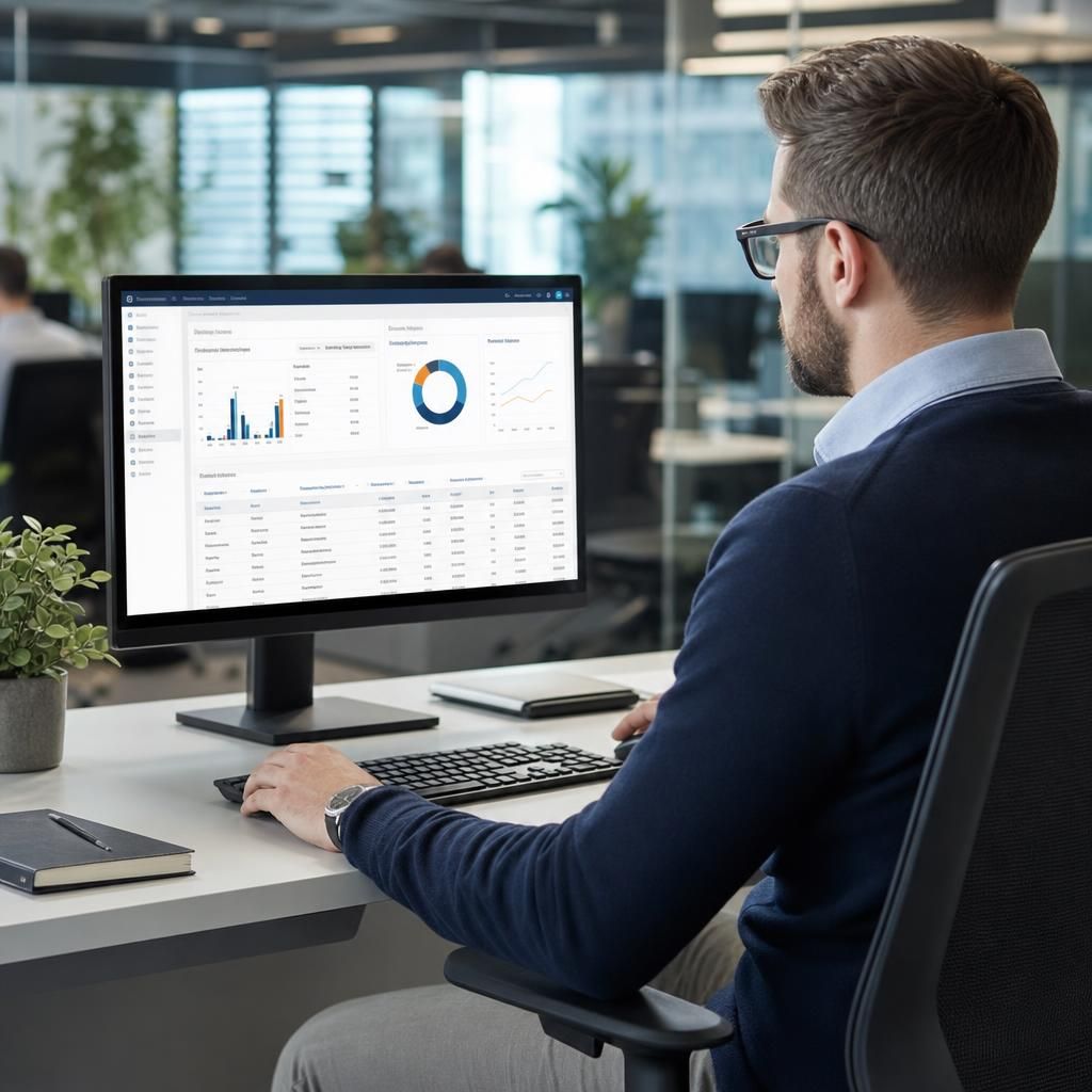 ERP system dashboard interface