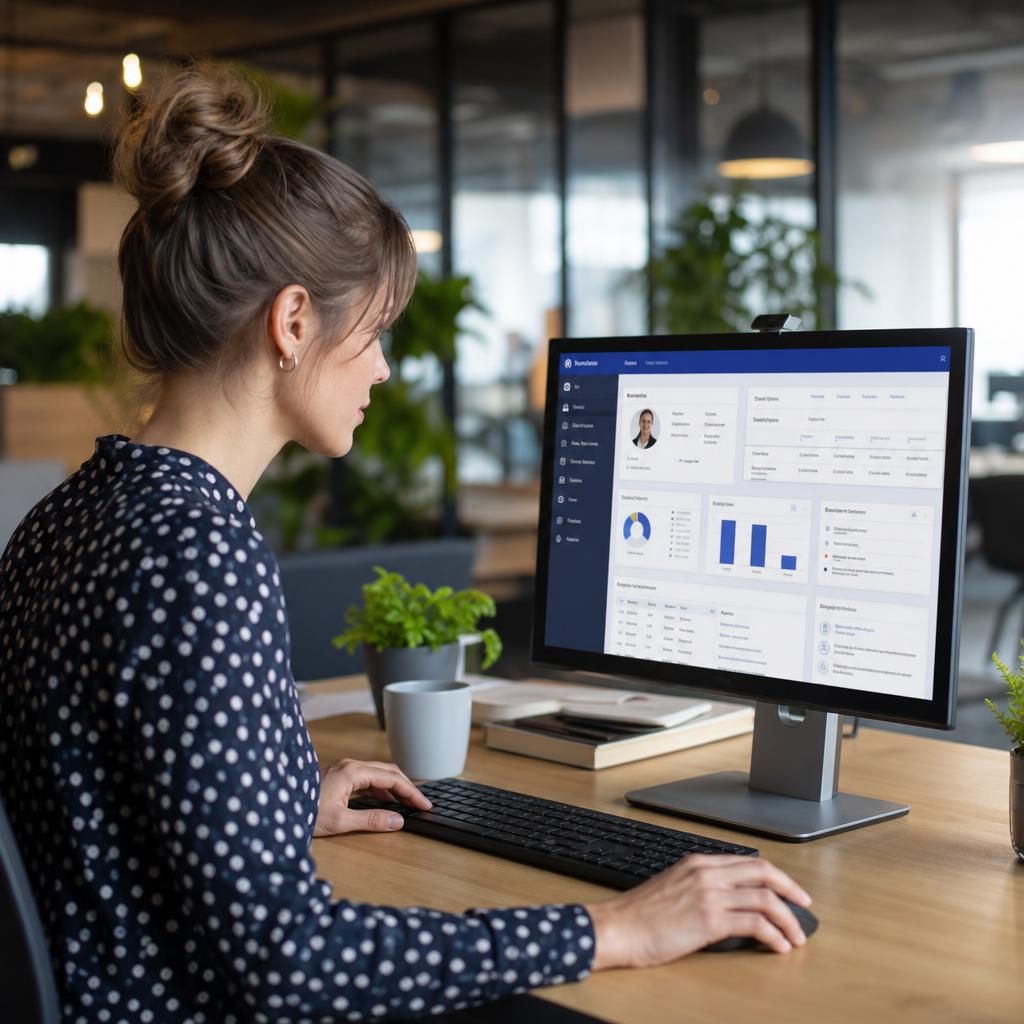 Employee accessing a self-service HR portal on a tablet