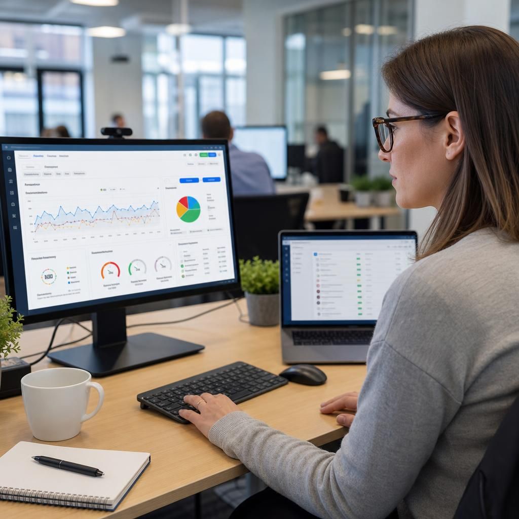 Customisable software dashboard for work management